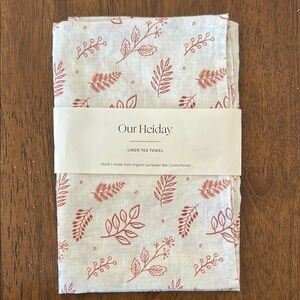 NWT OUR HEIDAY linen tea towel